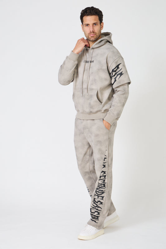 Ensemble Survêtement Homme Oversize – Imprimés Flammes / Tribal