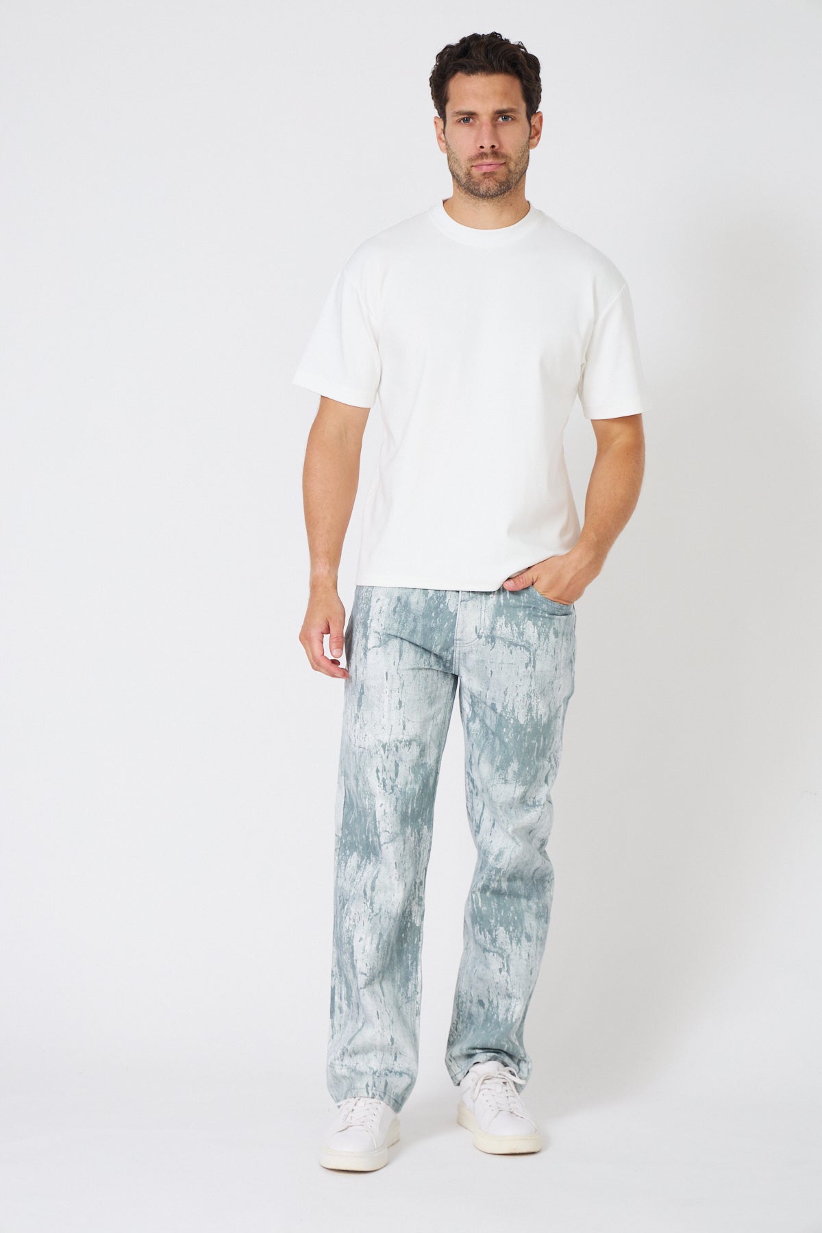 Ensemble Denim Effet Peinture