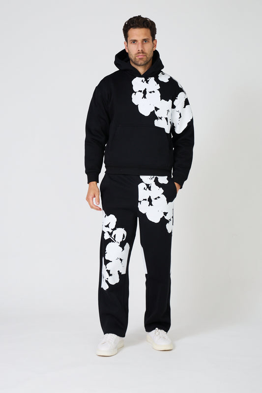 Ensemble Sweat "Floral Print" – Noir