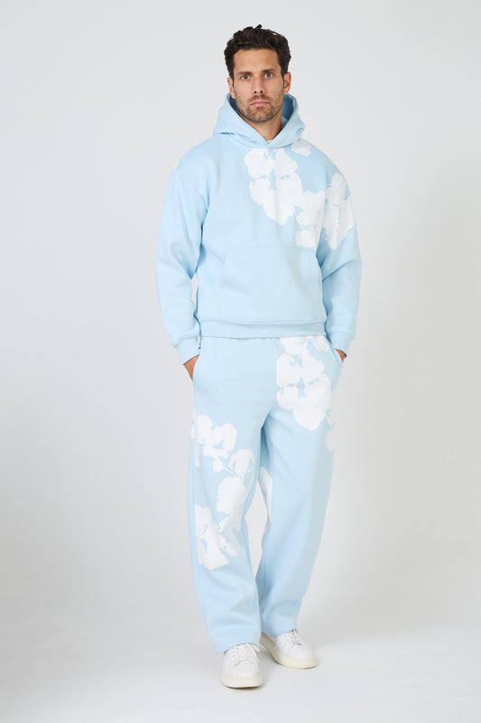Ensemble Sweat "Floral Print"-Bleu