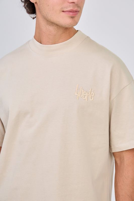 T-Shirt Beige brodé "Liberté"