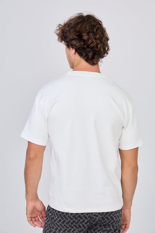 T-Shirt uni à manche courte - Blanc