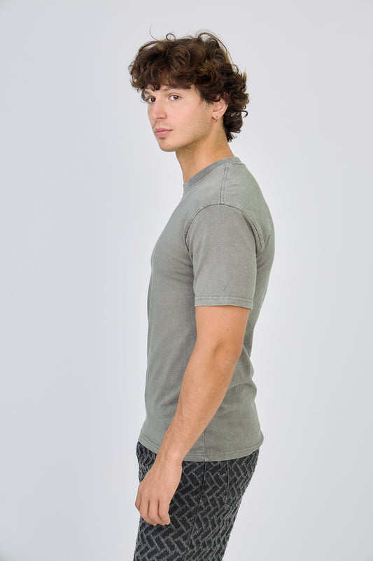 T-Shirt Délavé uni - Gris