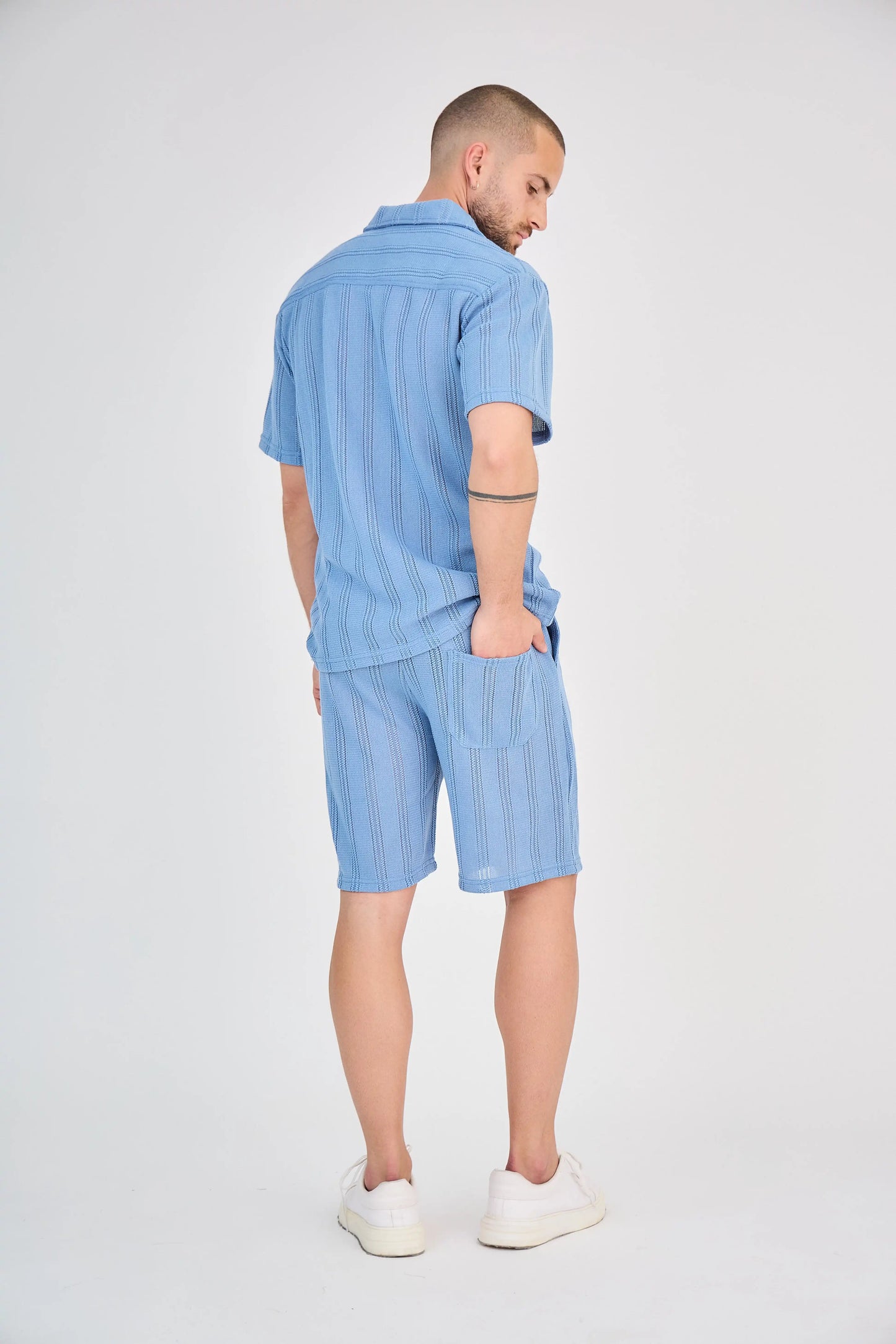 Ensemble Rayure Relief Bleu