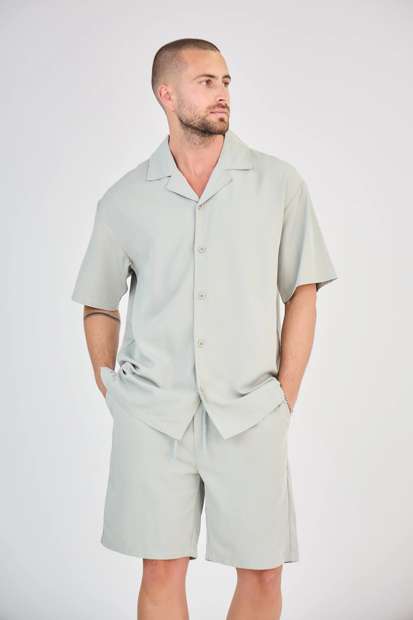 Ensemble Fluide Khaki Clair Short
