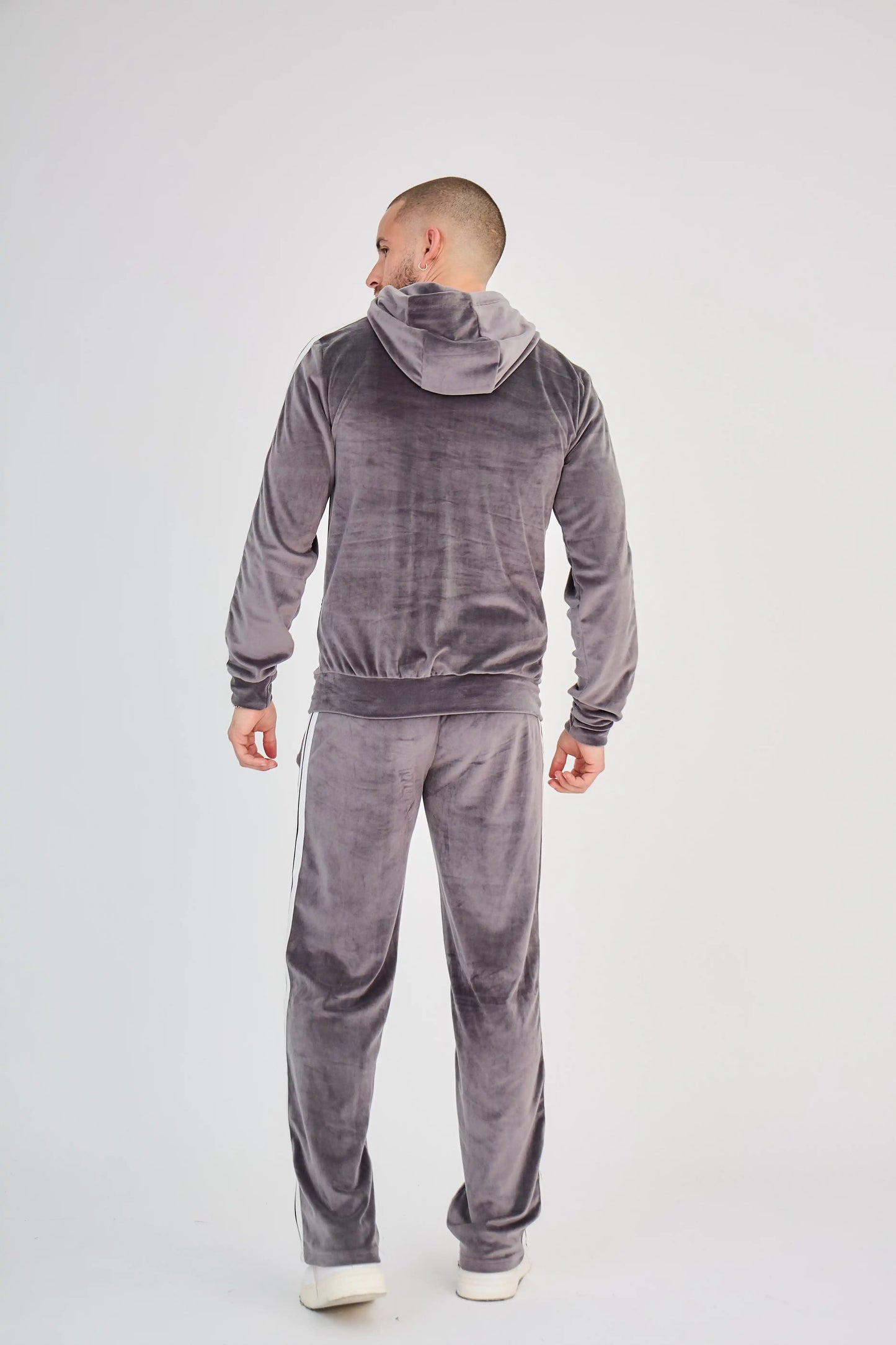 Ensemble Velours Zippé Gris