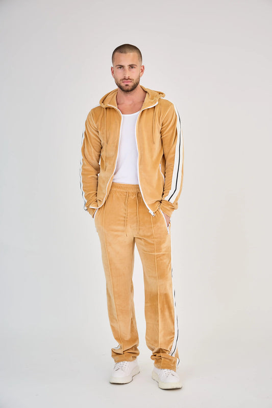 Ensemble Velours Zippé Camel