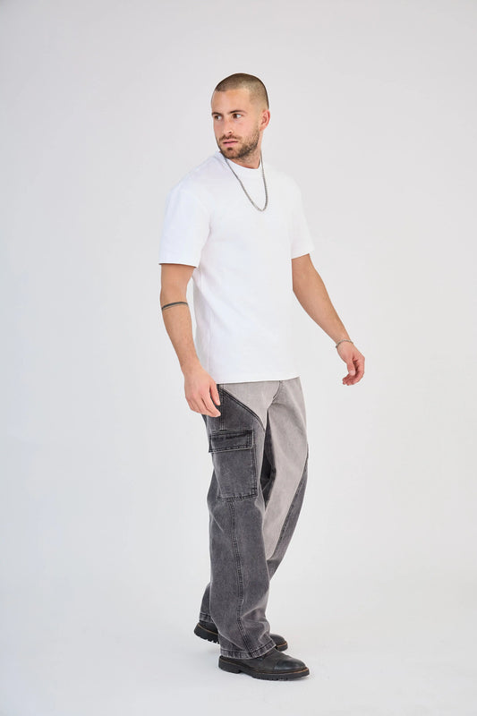 Jean Cargo Bicolore Noir/Gris