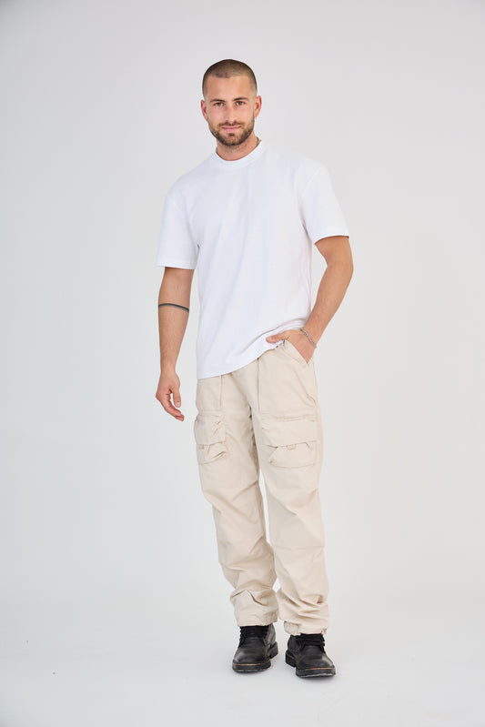 Pantalon Cargo Beige Multi-Poches