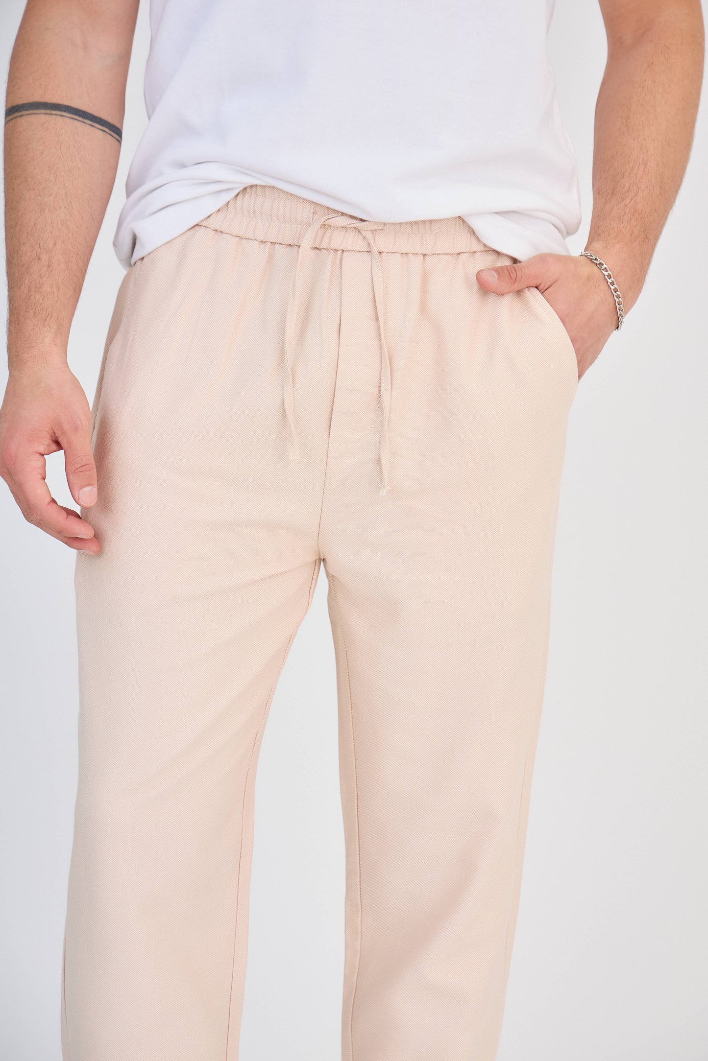 Pantalon en Lin Beige Sable