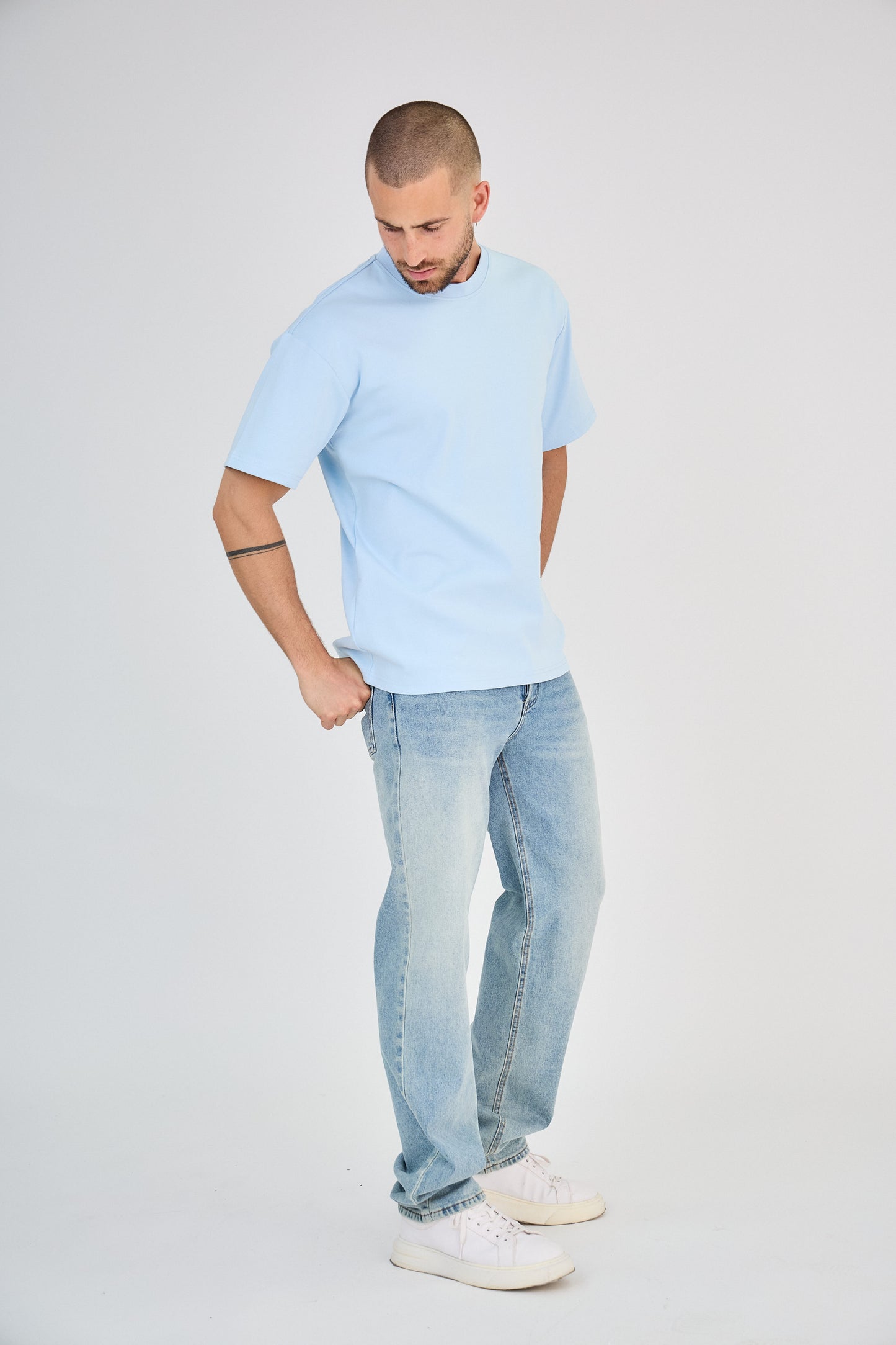 T-shirt Bleu Ciel Uni