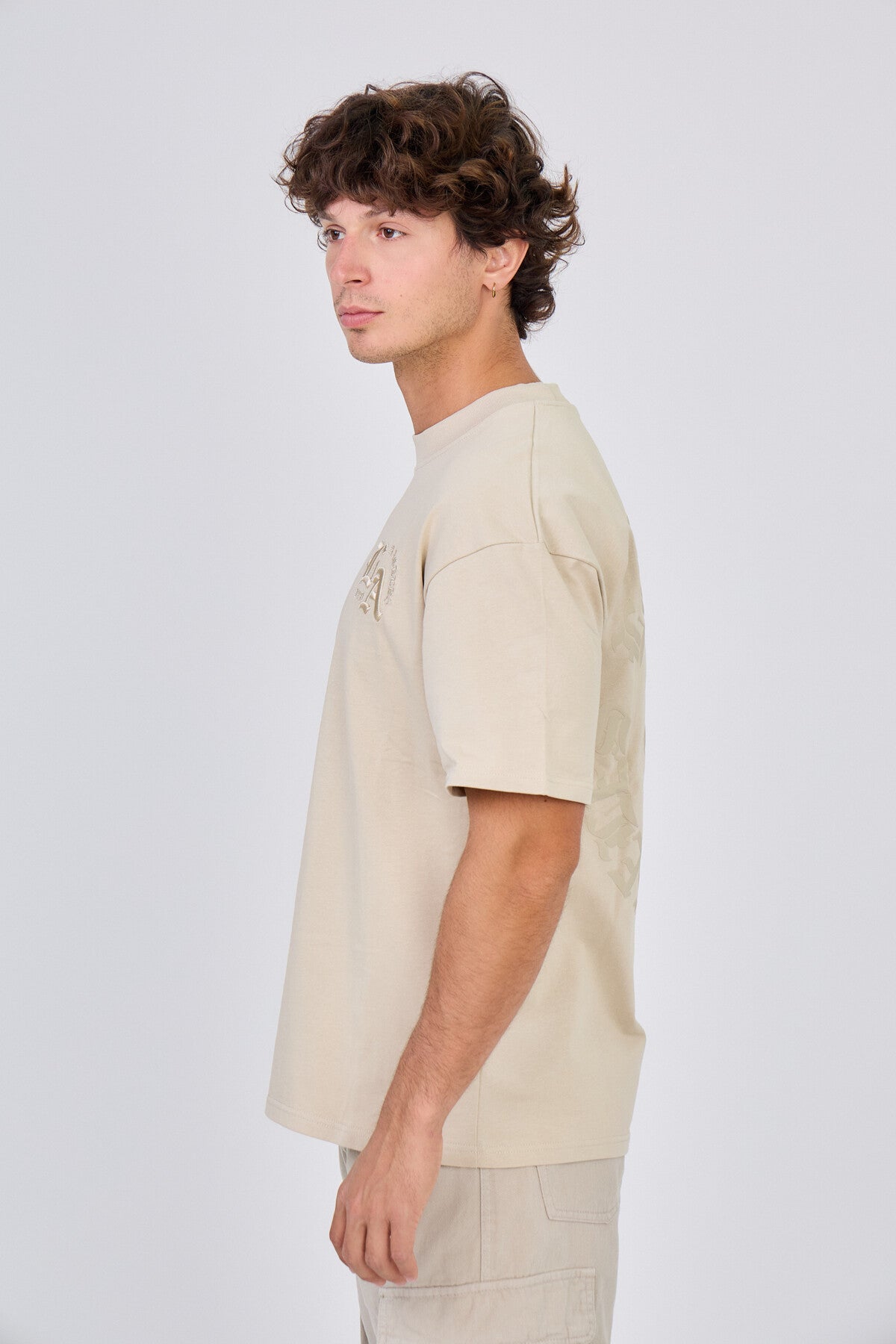 T-Shirt Beige brodé LA