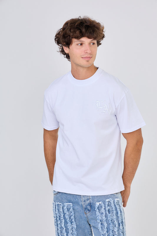 T-Shirt Blanc brodé LA