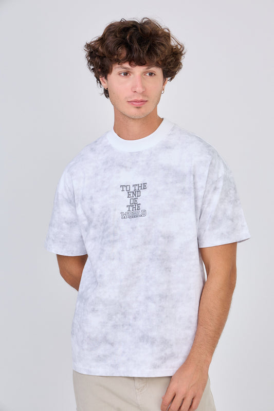 T-Shirt Blanc imprimé "To The End Of The World"