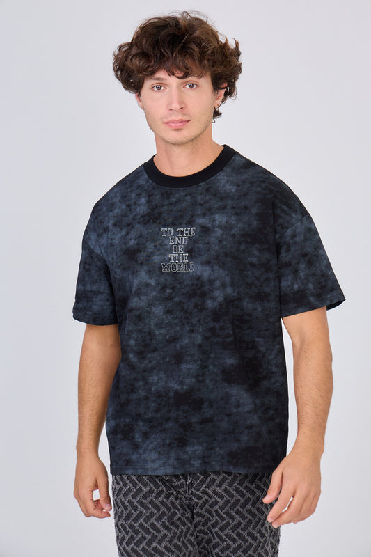 T-Shirt Noir imprimé "To The End Of The World"