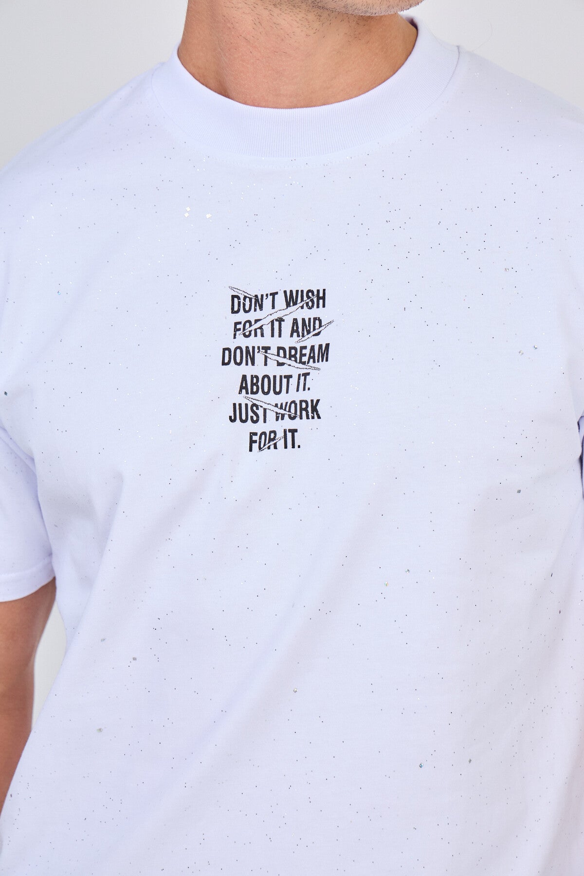 T-Shirt Blanc "Just work for it"