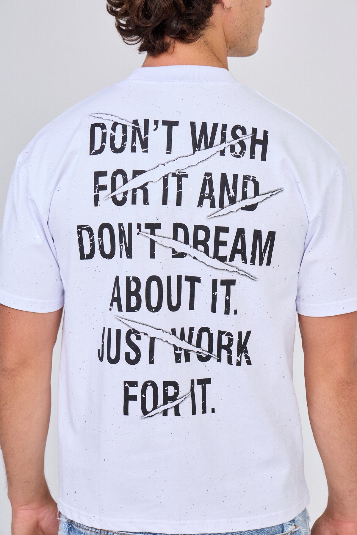 T-Shirt Blanc "Just work for it"