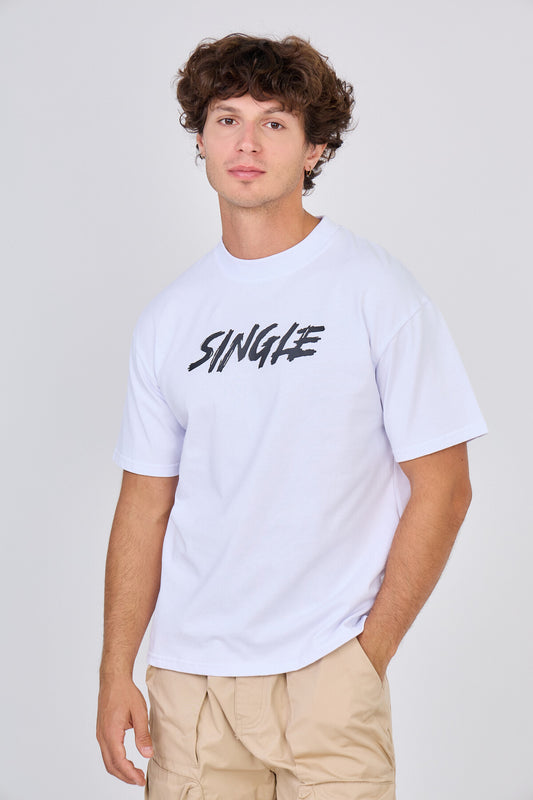 T-Shirt Blanc "Single"