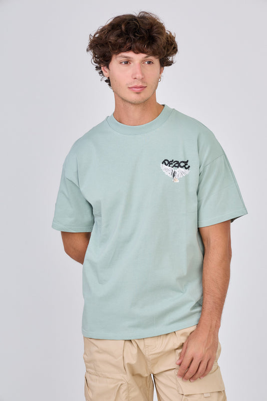 T-Shirt Vert D'eau "Peace"