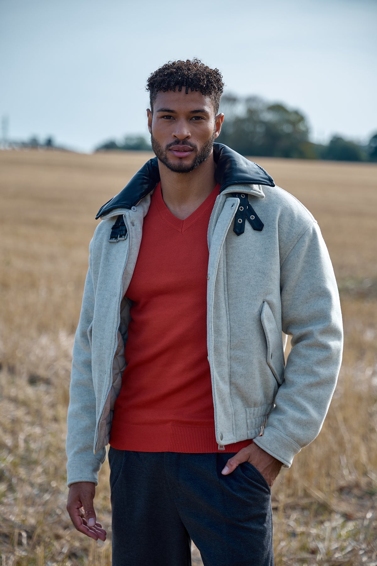 Blouson Homme à Col Contrasté  – Casual Chic