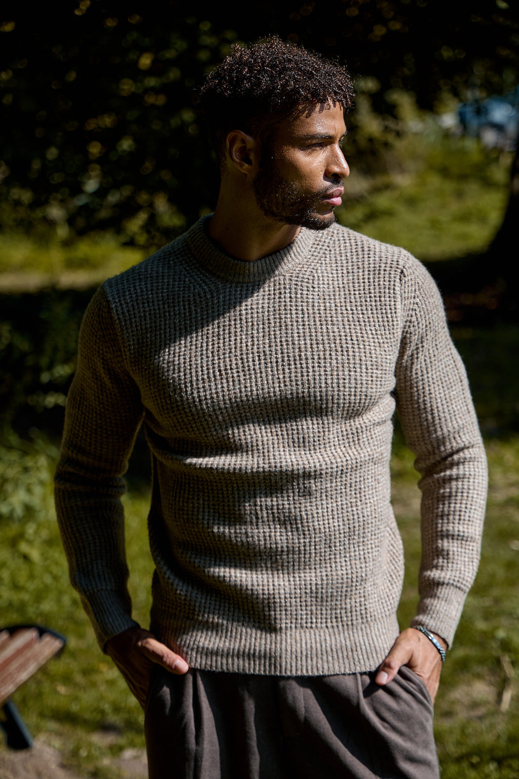 Pull gros maille tricotée avec motif