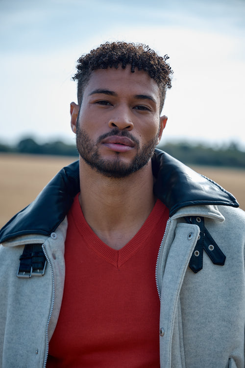 Blouson Homme à Col Contrasté  – Casual Chic