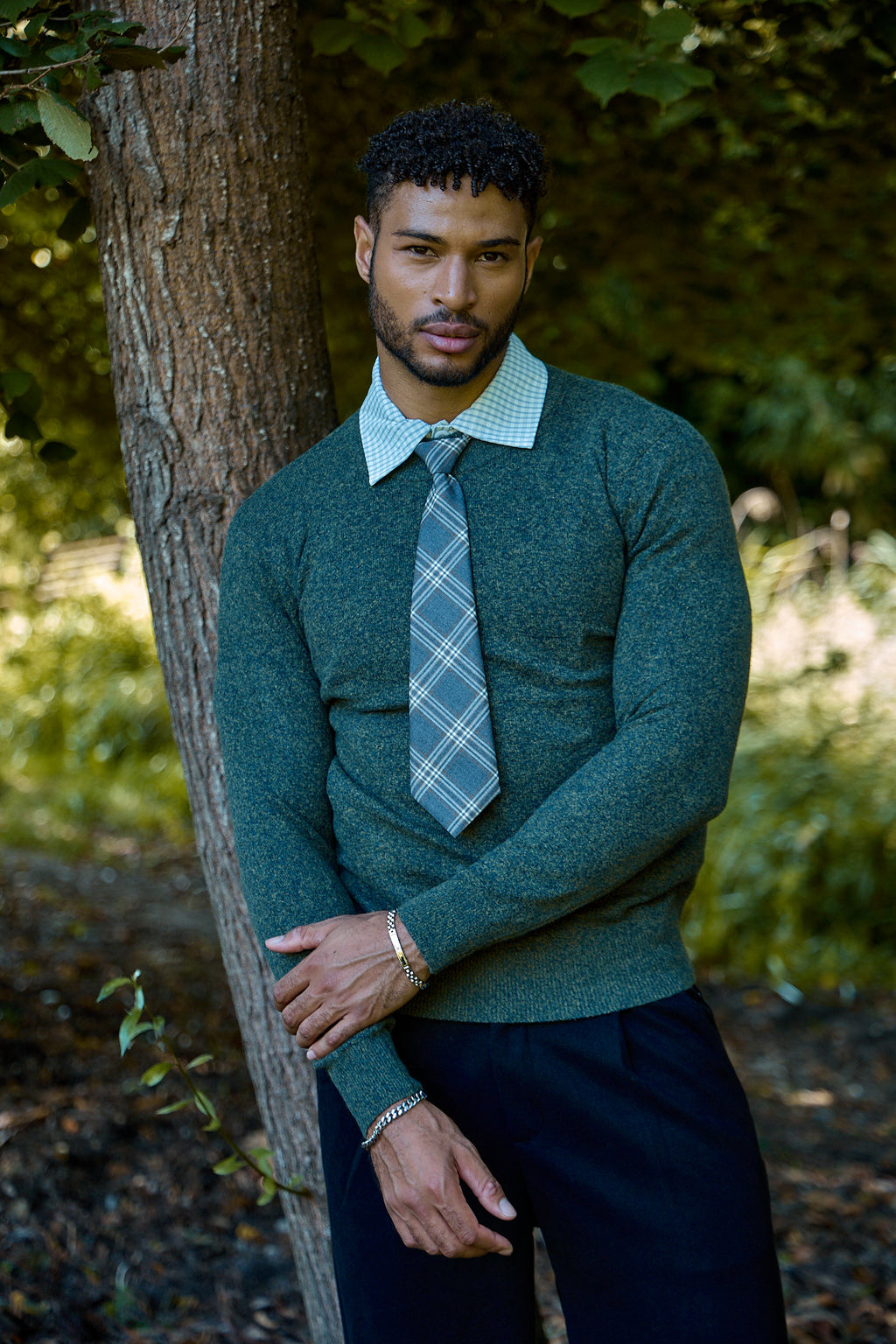 Pull Homme à Col Montant en Maille Chinée Bicolore