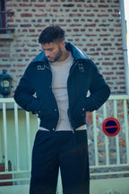 Blouson Homme à Col Contrasté  – Casual Chic