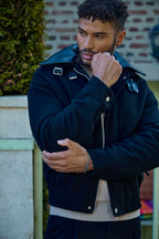 Blouson Homme à Col Contrasté  – Casual Chic