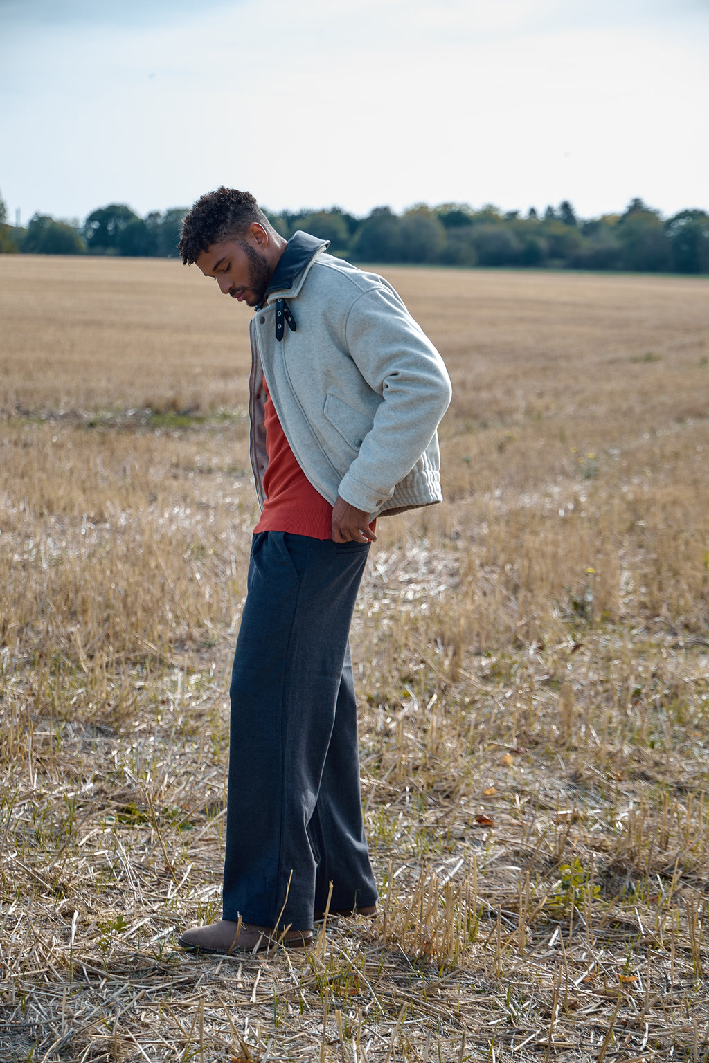 Blouson Homme à Col Contrasté  – Casual Chic