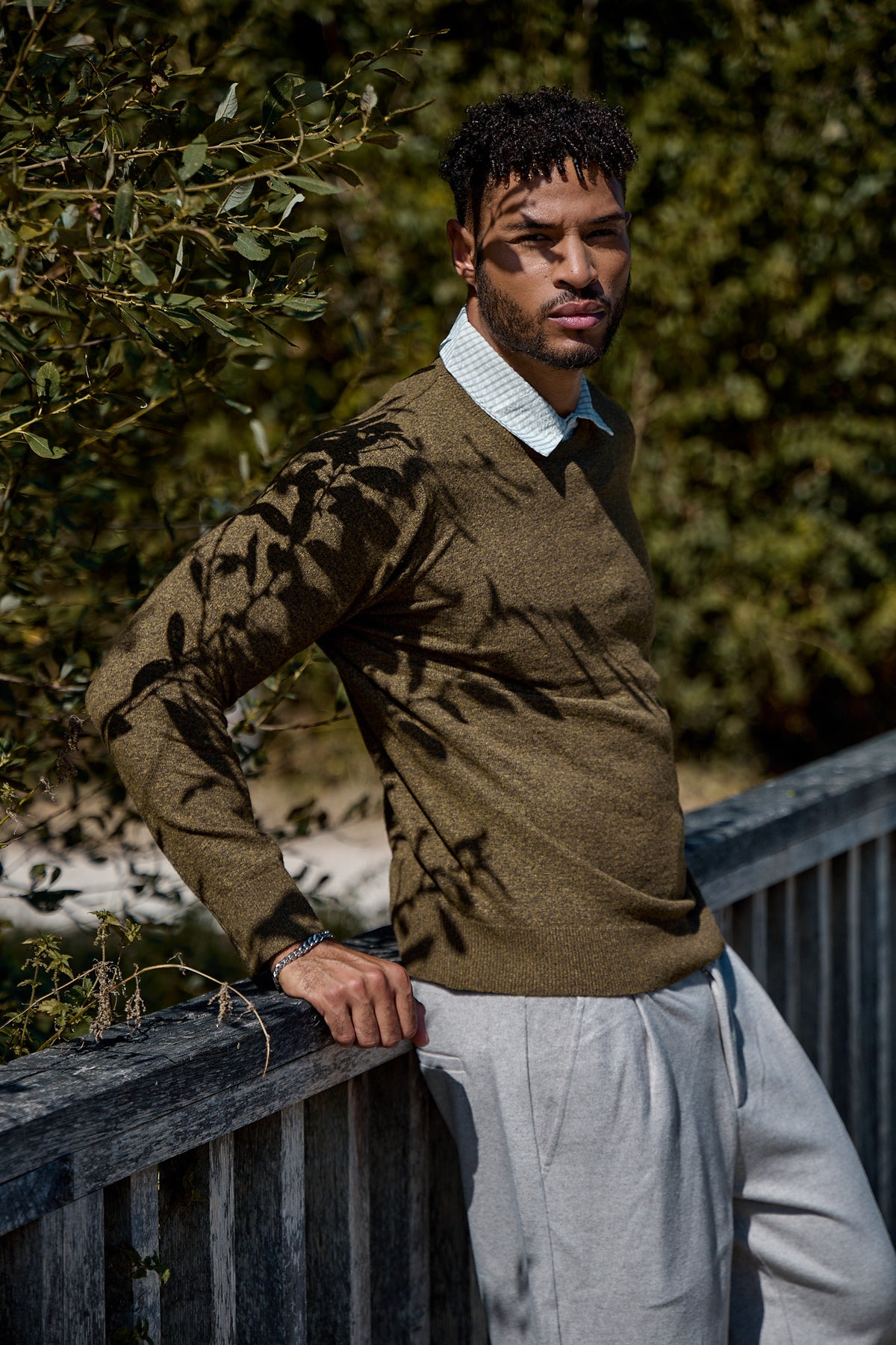 Pull Col Rond en Maille Chinée