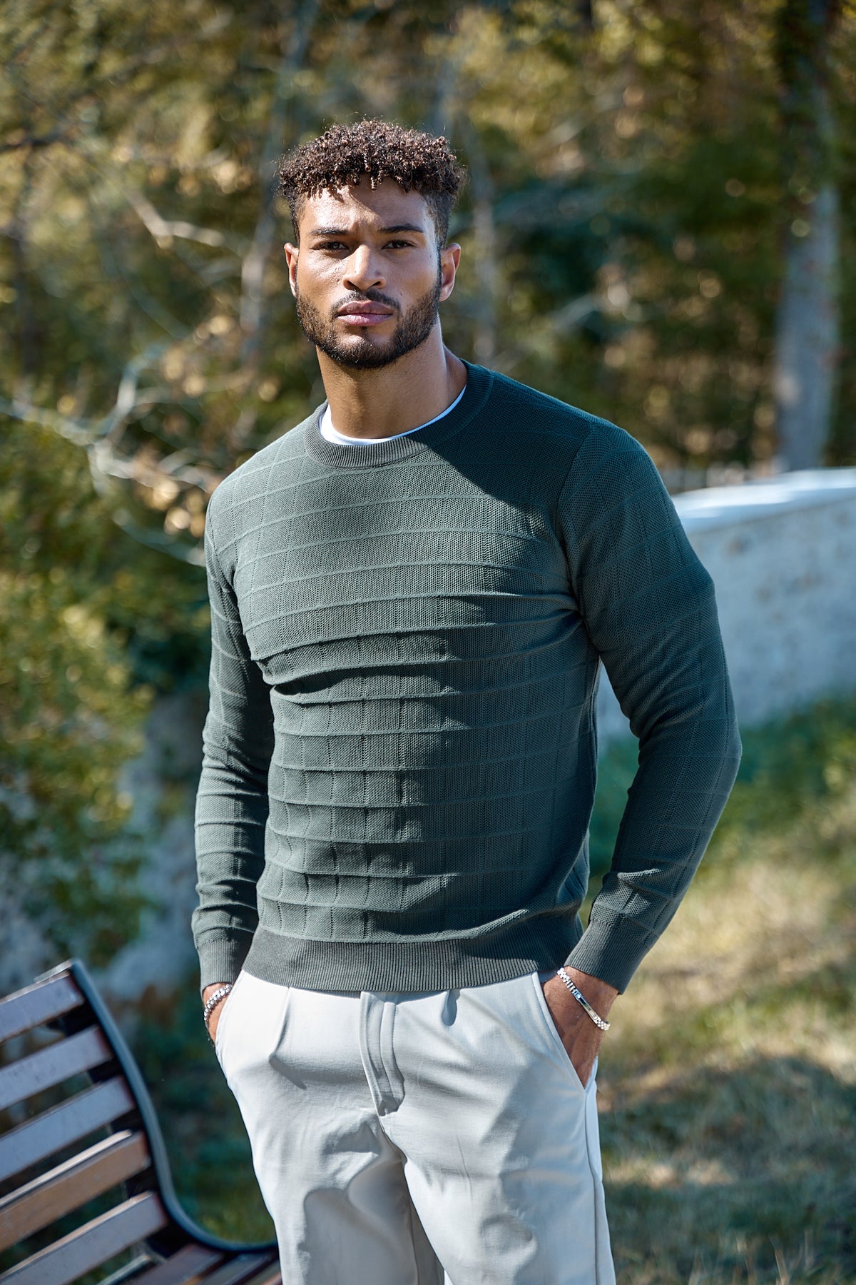 Pull à Maille Quadrillée