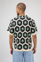 Chemise en crochet à motif floral – Manches courtes
