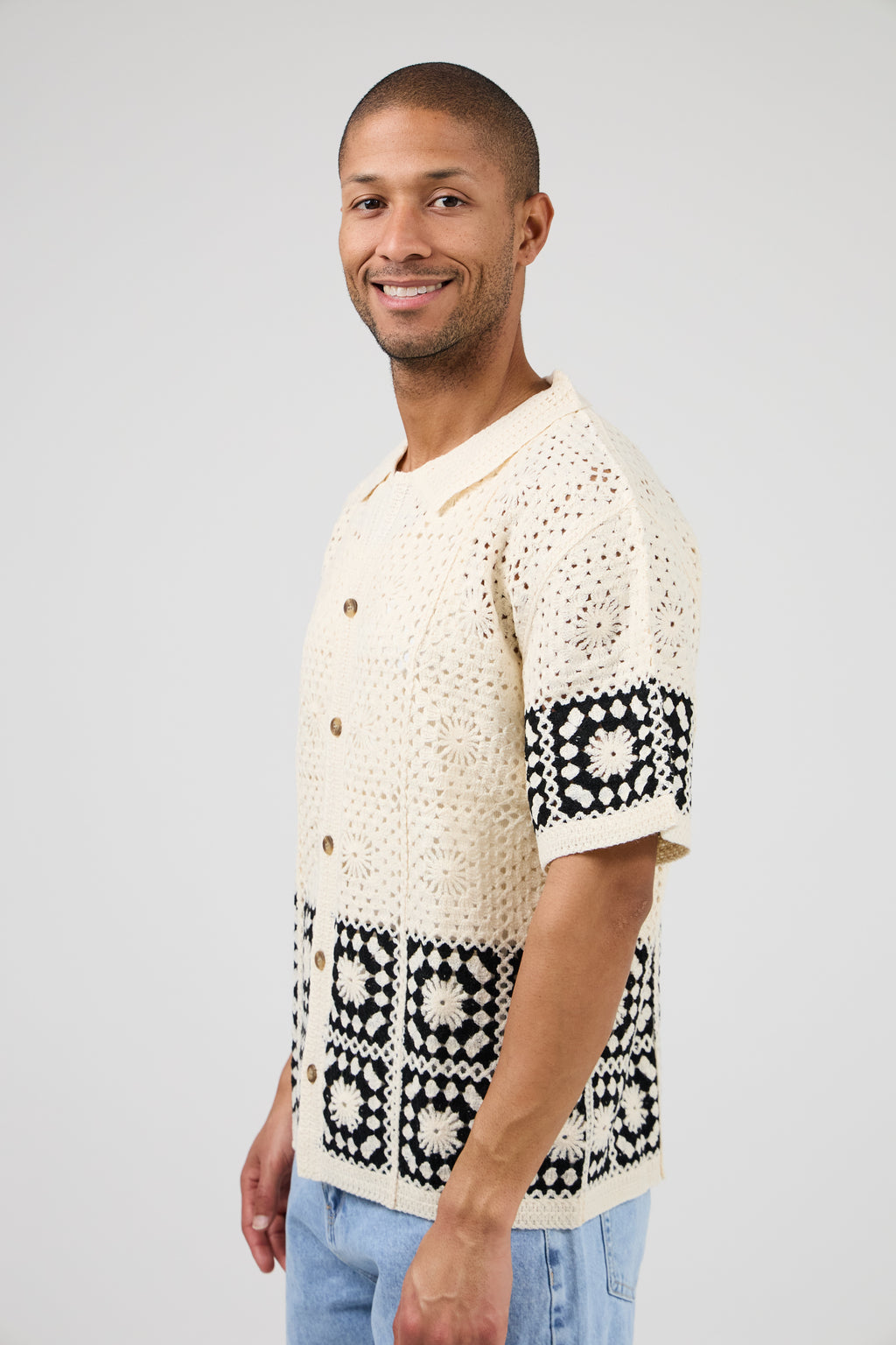 Chemise en maille crochet – Manches courtes