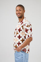 Chemise en crochet à motif floral géométrique