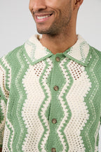 Chemise en maille crochet à motif zigzag – Manches courtes