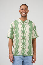 Chemise en maille crochet à motif zigzag – Manches courtes