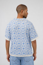 Chemise en crochet à motif géométrique – Manches courtes