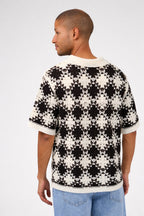 Chemise en crochet à motif géométrique – Manches courtes