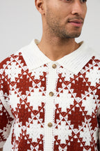 Chemise en crochet à motif géométrique – Manches courtes