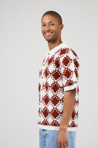 Chemise en crochet à motif géométrique – Manches courtes