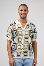 Chemise homme crochet manches courtes style vintage