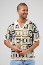 Chemise homme crochet manches courtes style vintage