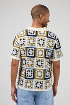 Chemise homme crochet manches courtes style vintage