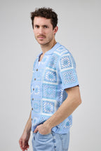 Chemise homme crochet manches courtes style vintage