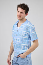 Chemise homme crochet manches courtes style vintage