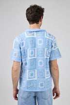 Chemise homme crochet manches courtes style vintage