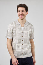 Chemise homme crochet manches courtes style vintage