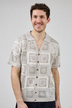 Chemise homme crochet manches courtes style vintage