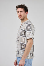 Chemise homme crochet manches courtes style vintage